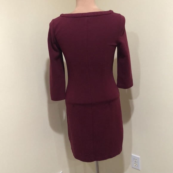 Boden Ottoman Dress Size 4 Muted Red Ribbed Sheath - Picture 5 of 10